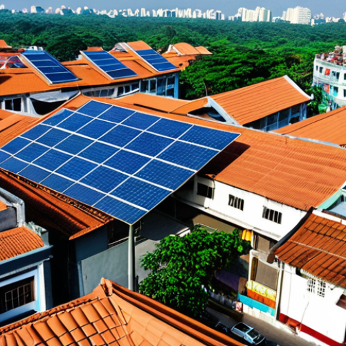 **Prompt 1: Rooftop Solar in Vietnamese Urban Landscapes**
    A wide, optimistic shot of a bustling Vietnamese urban landscape, possibly Hanoi or Ho Chi Minh City, with a clear blue sky. Dominating the foreground and mid-ground are numerous rooftops, meticulously covered with modern, glistening solar panels. The sunlight reflects brightly off the panels, symbolizing clean energy generation. Below, life goes on normally in the city, with traditional Vietnamese architecture blending seamlessly with newer buildings. The overall feeling is one of progress, sustainability, and a visible shift towards energy self-sufficiency, showcasing how distributed energy has become an integral part of Vietnamese daily life.