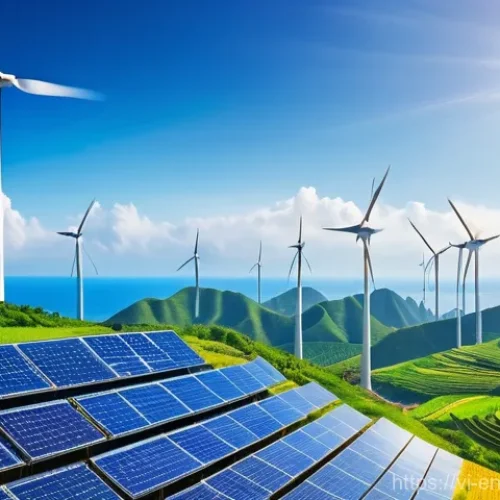 분산형 에너지 시스템과 그린 에너지의 연결 - **Prompt:** A breathtaking panoramic view of Vietnam's sun-drenched coastal landscape, showcasing va...