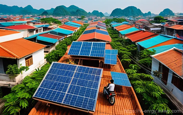 분산형 에너지 시스템과 그린 에너지의 연결 - **Prompt:** A breathtaking panoramic view of Vietnam's sun-drenched coastal landscape, showcasing va...