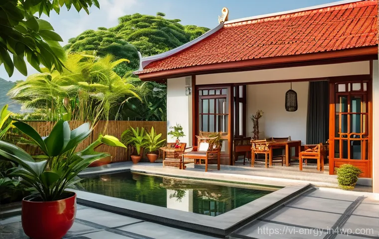 분산형 에너지 시스템의 전력 사용 최적화 방법 - **"A vibrant and clean image of a modern Vietnamese family home under a bright, sunny sky. The house...